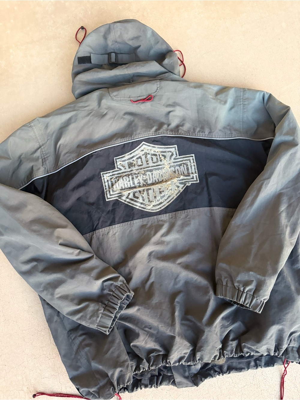 Vintage Harley-Davidson Colorblock Hooded Riding Jacket – Size XXL